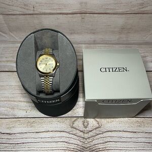 Citizen Men's Quartz Stretch Band Gold  Two Tone Classic 36mm Watch BF0574-92P